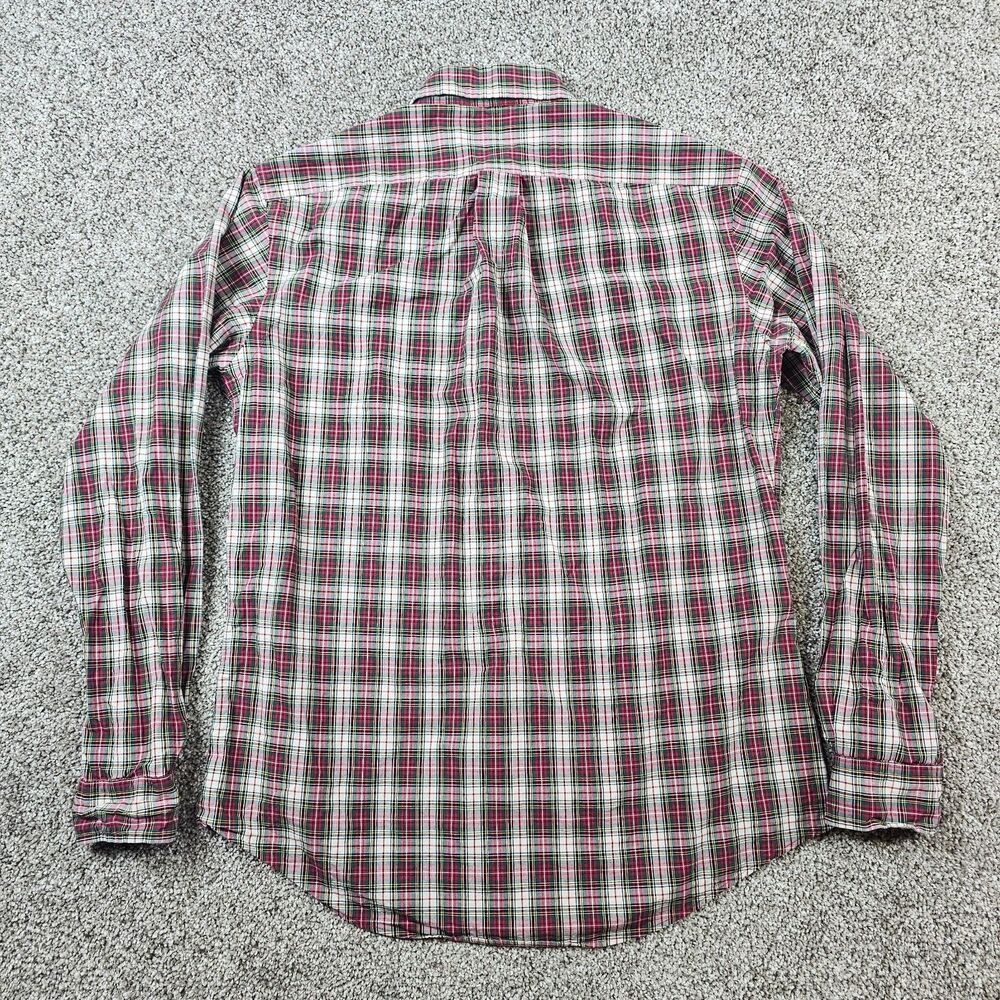Ralph Lauren Shirt Mens Medium White Tartan Custom Fit Long Sleeve Vintage 90s - Picture 3 of 11